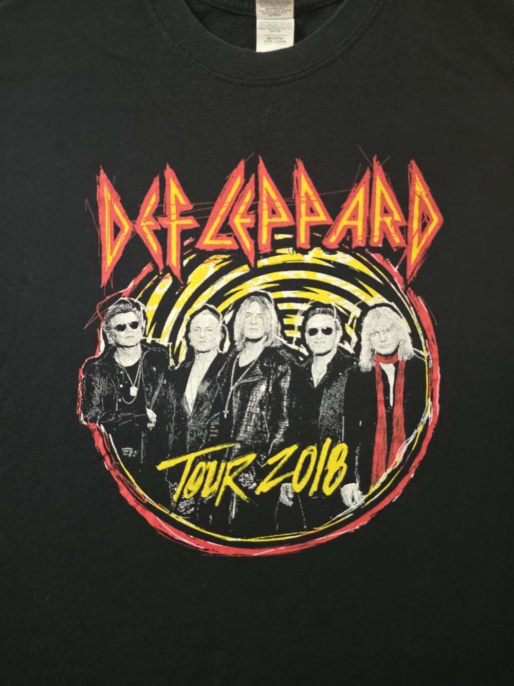 Def Leppard Men's Large Concert T-Shirt Tour 2018 Cotton Black Rock